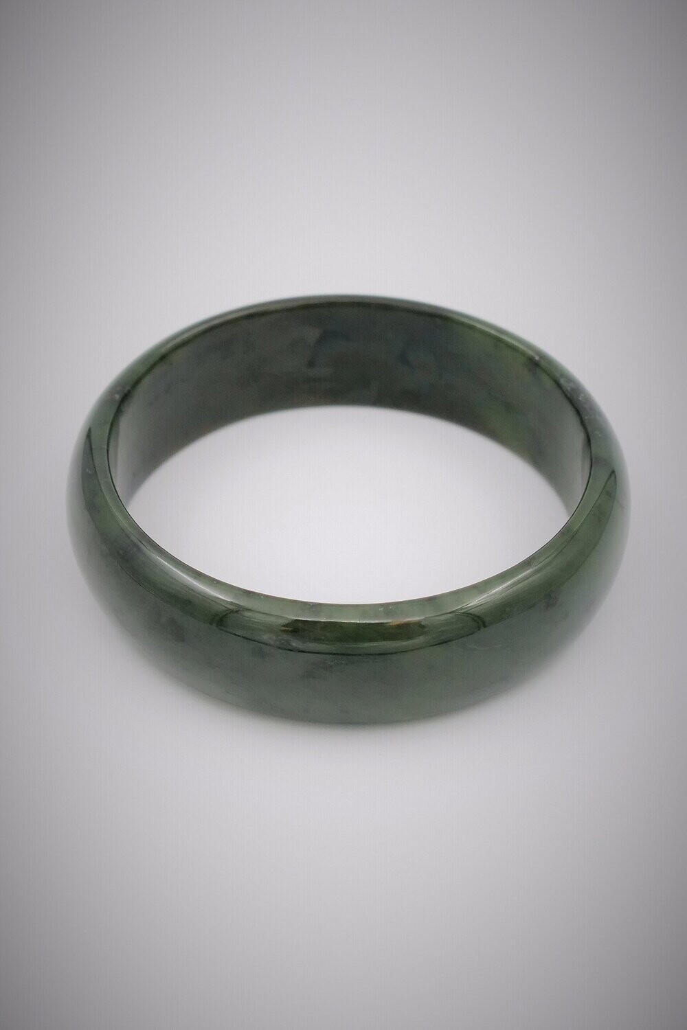 Moko Pounamu Solid Bangle NZ Genuine Kawakawa Greenstone - Tukituki