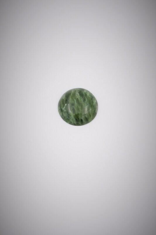 Moko Pounamu Kahotea Greenstone Round Cabochon #111