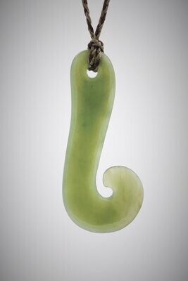 Moko Pounamu Hei Matau Hook NZ Genuine Inanga Greenstone - Ngakuru