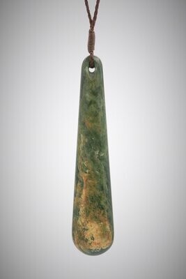 Moko Pounamu Roimata Teardrop NZ Genuine Marsden Flower Greenstone - Waikawau