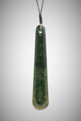 Moko Pounamu Roimata Teardrop NZ Genuine Kawakawa Flower Greenstone - Ōwhango
