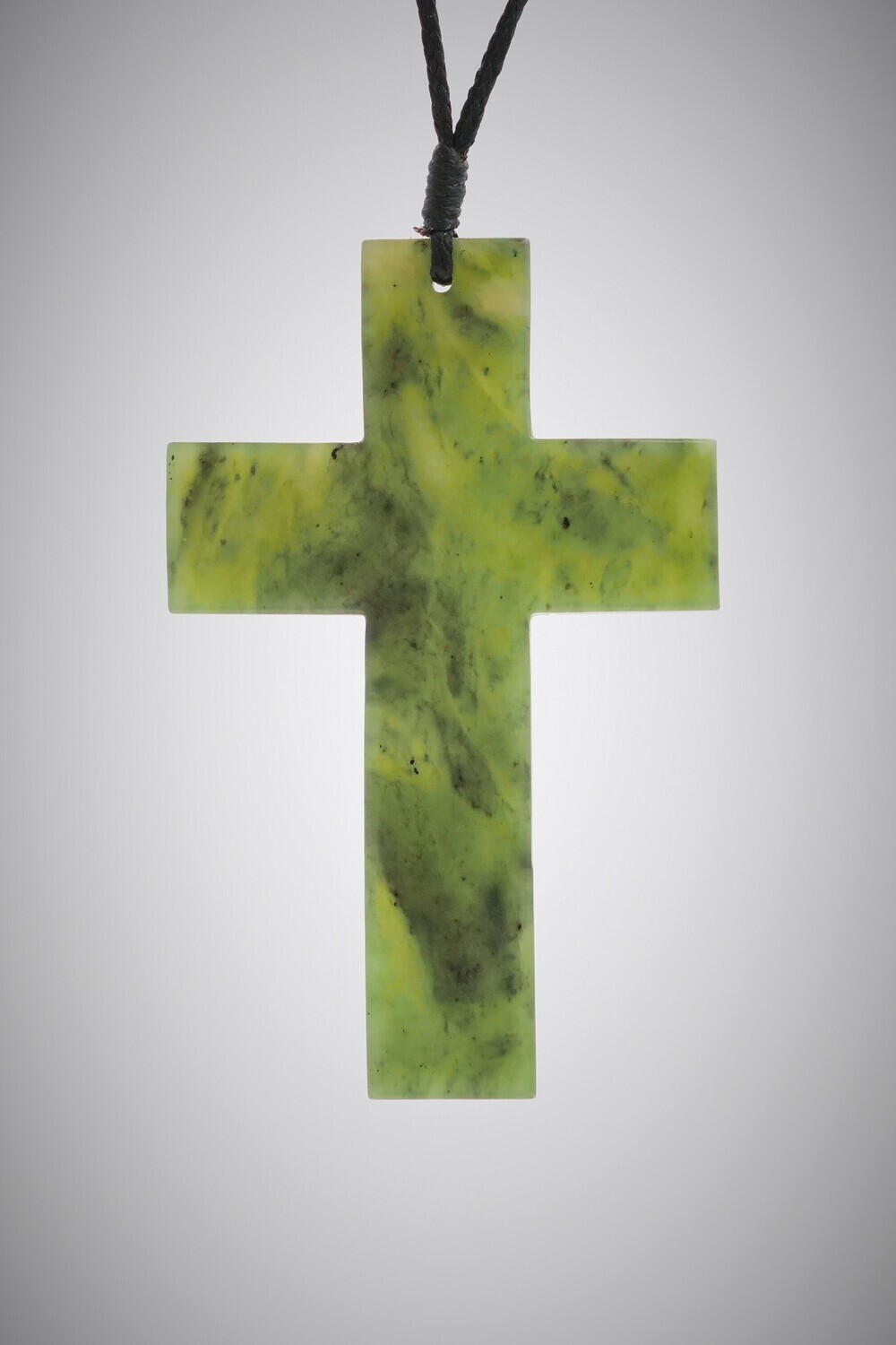 Moko Pounamu Cross pendant NZ Genuine Kawakawa Greenstone Oruanui