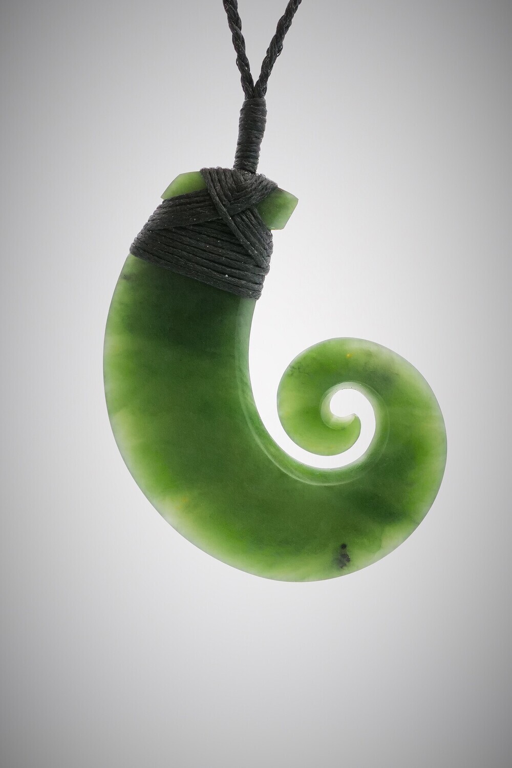 Moko Pounamu Hei Matau NZ Genuine Hapopo Greenstone - Tangihau
