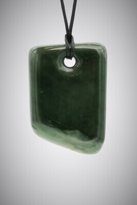 Moko Pounamu  Kuru Drop NZ Genuine Kawakawa Flower Greenstone - Ongarue