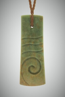 Moko Pounamu Kuru drop NZ Genuine Marsden Flower Greenstone - Pukekawa