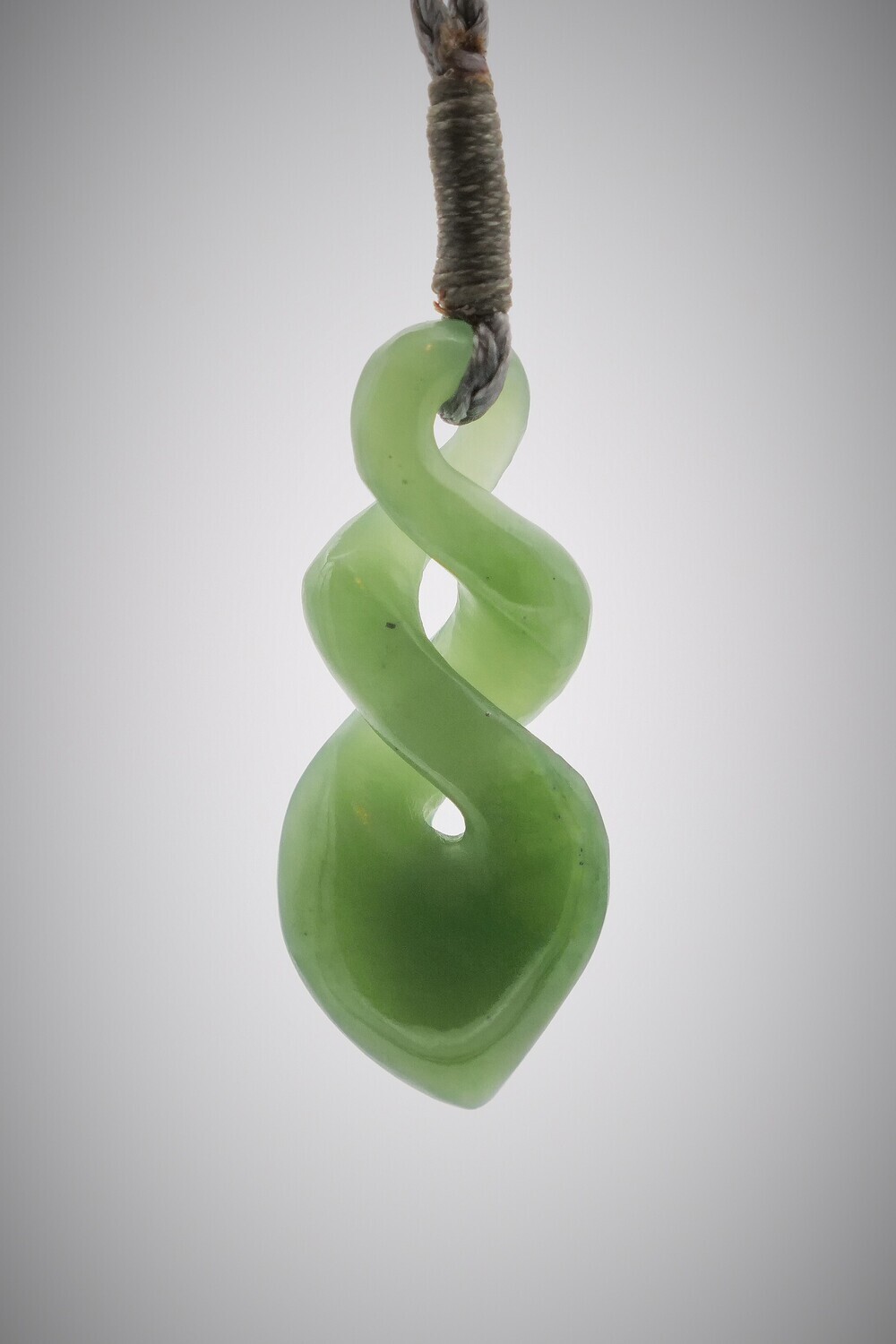 Moko Pounamu Double Pikorua NZ Genuine Inanga Greenstone - Onewhero