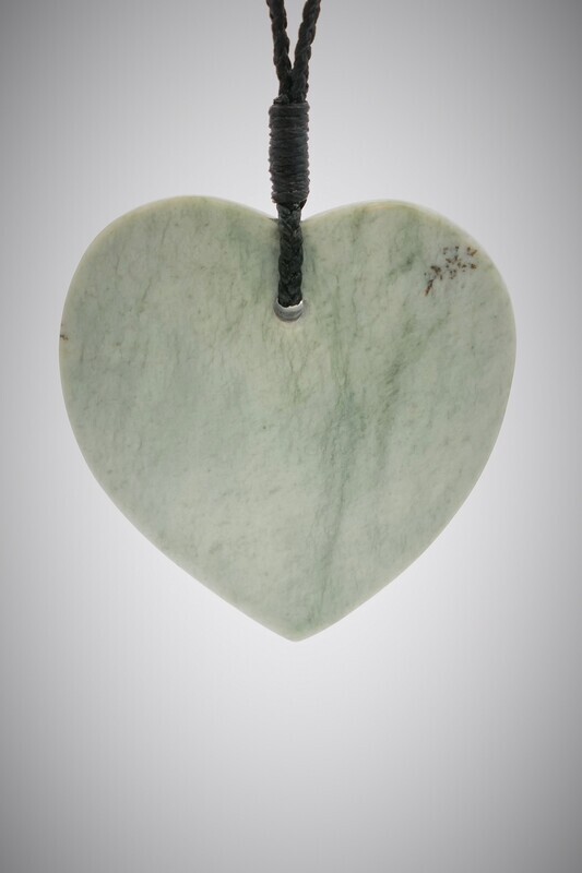 Moko Pounamu Heart NZ Genuine Auhunga Greenstone - Matingarahi SALE