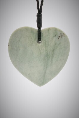 Moko Pounamu Heart NZ Genuine Inanga Greenstone - Matingarahi