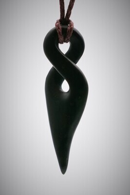 Moko Pounamu Contemporary Single Pikorua NZ Genuine Kawakawa Greenstone - Rotoroa