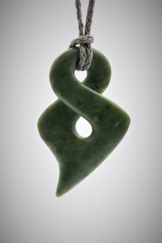 Moko Pounamu Single Pikorua NZ Genuine Kawakawa Greenstone - Pakatoa SALE