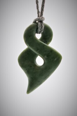 Moko Pounamu Contemporary Single Pikorua NZ Genuine Kawakawa Greenstone - Pakatoa