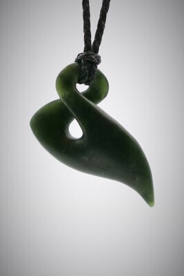 Moko Pounamu Contemporary Single Pikorua NZ Genuine Kawakawa Greenstone - Tarahiki