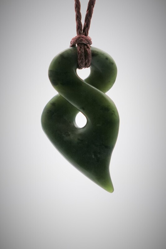 Moko Pounamu Single Pikorua NZ Genuine Kawakawa Greenstone - Waikorariki SALE