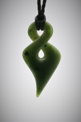 Moko Pounamu Contemporary single Pikorua NZ Genuine Kawakawa Greenstone - Te Matuku