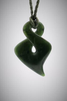 Moko Pounamu Contemporary single Pikorua NZ Genuine Kawakawa Greenstone - Whakanewha