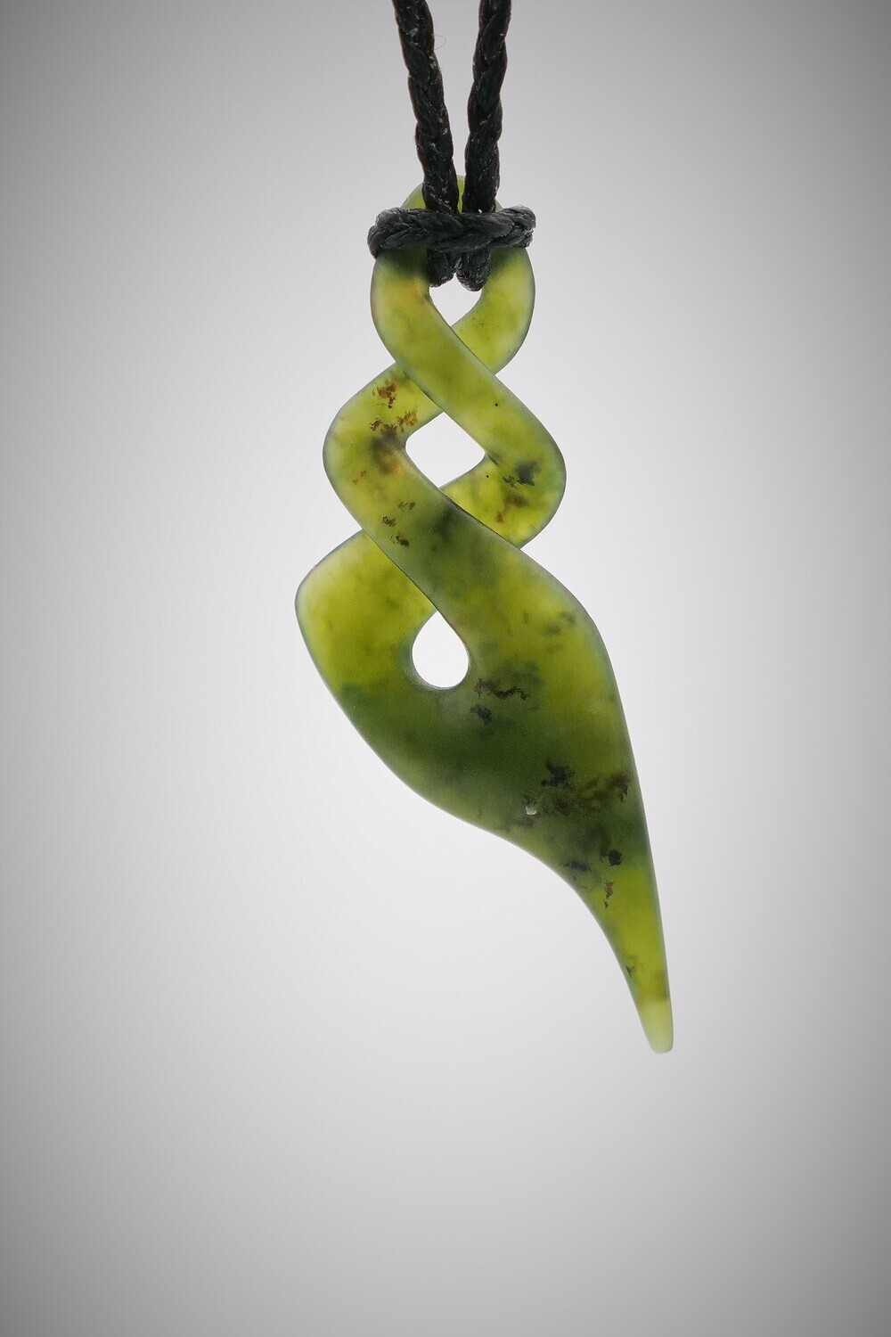 Moko Pounamu Contemporary Double Pikorua NZ Genuine Kawakawa Greenstone - Koukoulee SALE