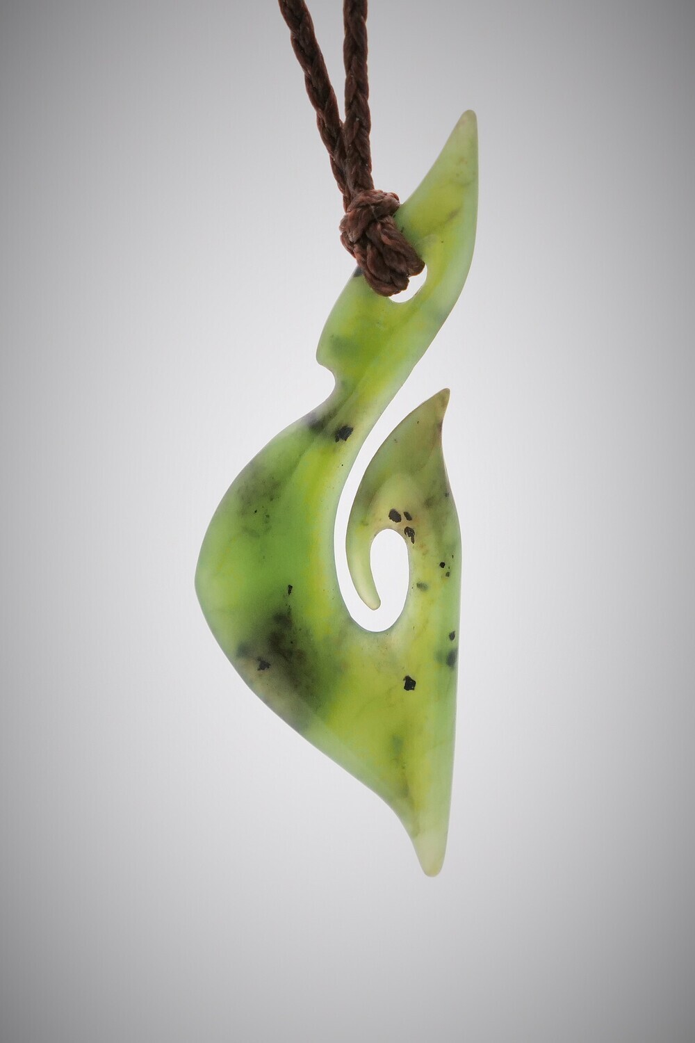 Moko Pounamu (Hei Matau) NZ Genuine Totoweka Greenstone - Hauraki