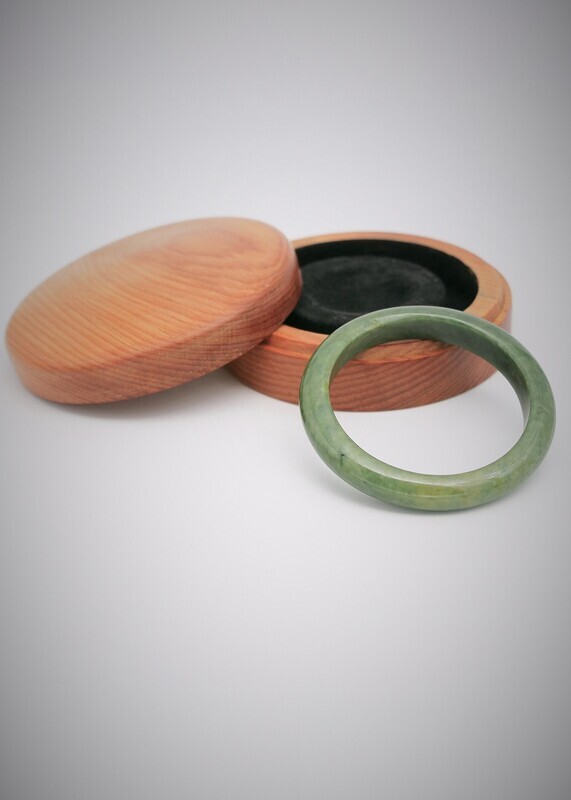 Moko Pounamu NZ Genuine  Marsden Flower Greenstone Solid Bangle - Pukawa