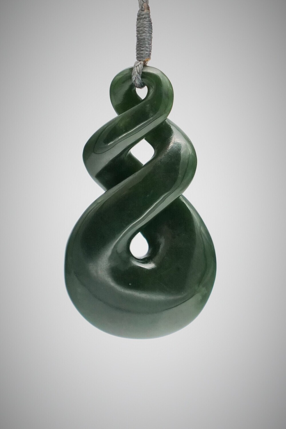 Moko Pounamu Double Pikorua NZ Genuine Kawakawa Greenstone - Matipo