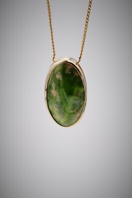 Moko Pounamu Gilt Jewellery Marsden Flower Pounamu & 9ct Gold Pendant 08185