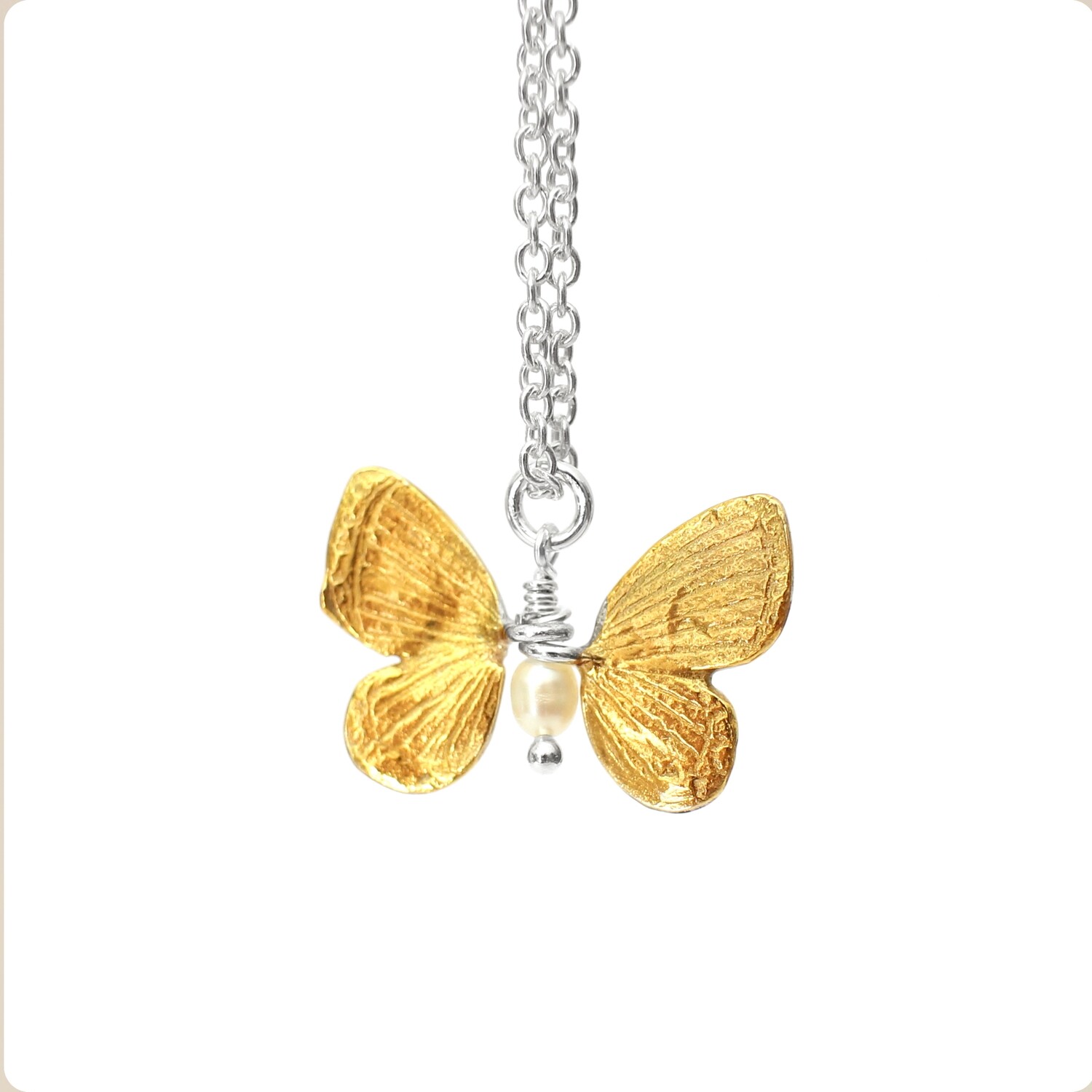 Lilygriffin Sterling Silver and 24k Gold Butterfly