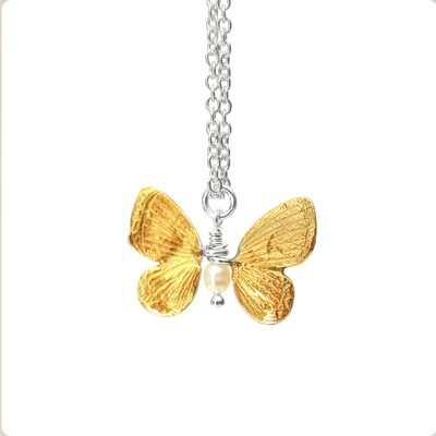 Lilygriffin Sterling Silver and 24k Gold Butterfly