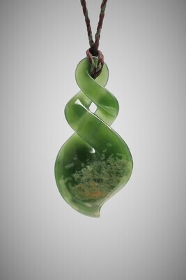 Moko Pounamu Double Pikorua NZ Genuine Kahurangi Flower Greenstone - Manakapua