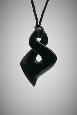 Moko Pounamu Contemporary single Pikorua NZ Genuine Kawakawa Greenstone - Humuhumu