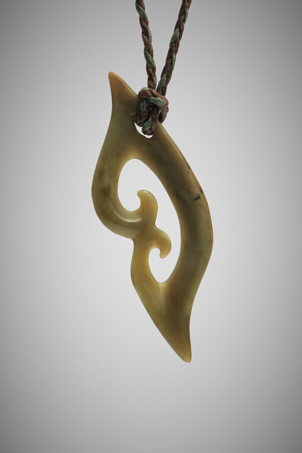 Moko Pounamu Double Koru NZ Genuine Inanga Greenstone - Kotiroreka