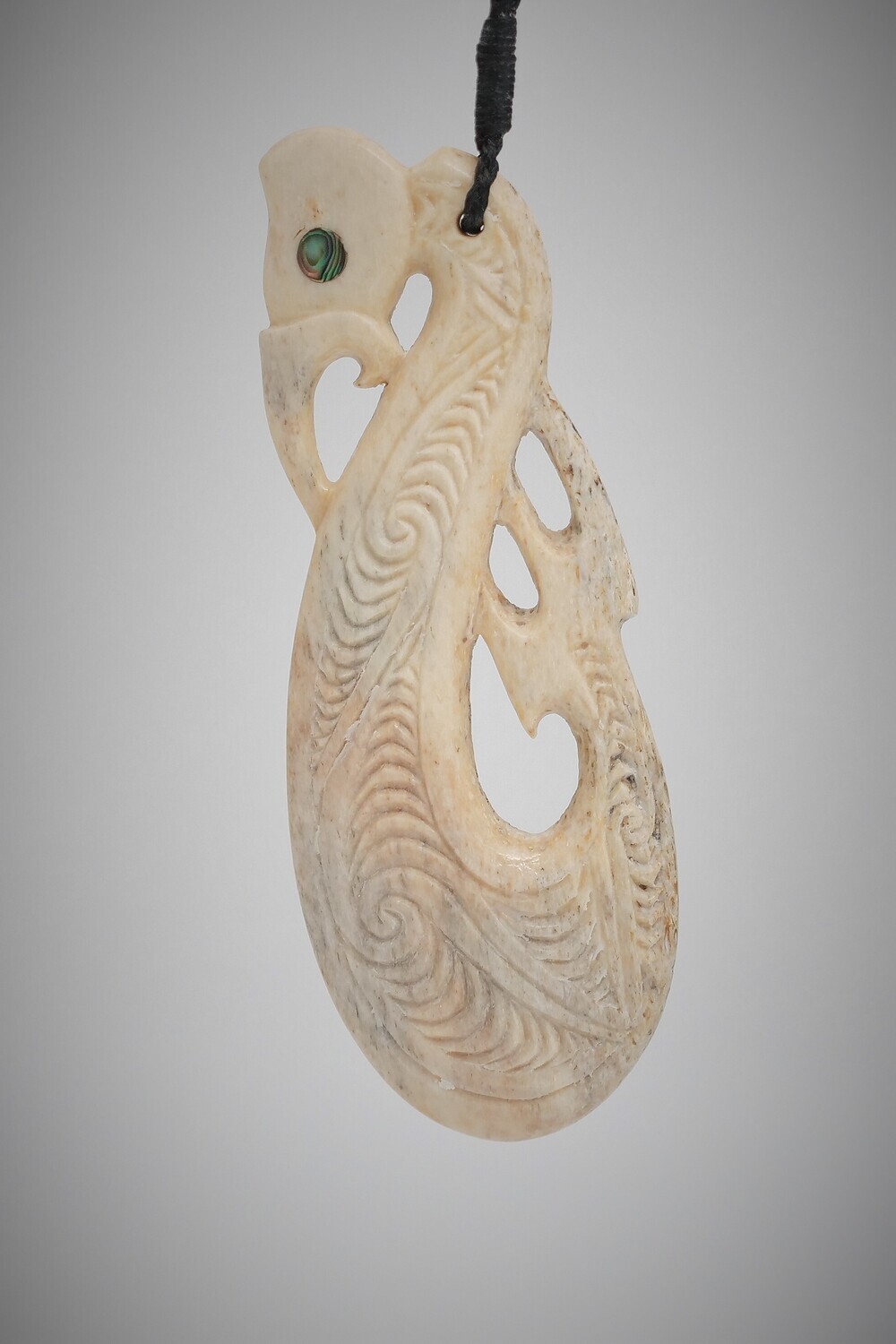 Moko Pounamu Manaia Genuine Whale Bone Carving - Taipuha