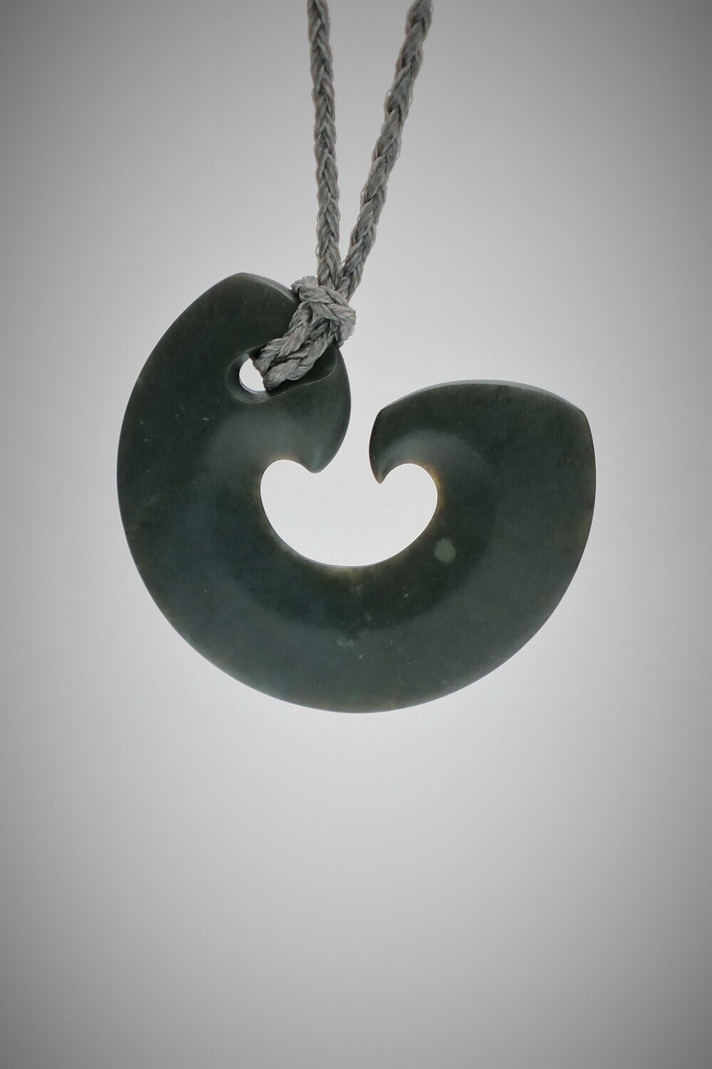Moko Pounamu Hei Matau NZ Genuine  Kawakawa Greenstone - Kaihu