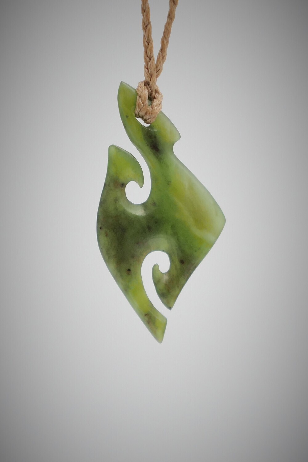 Moko Pounamu (Hei Matau) NZ Genuine Totoweka Greenstone - Titoki