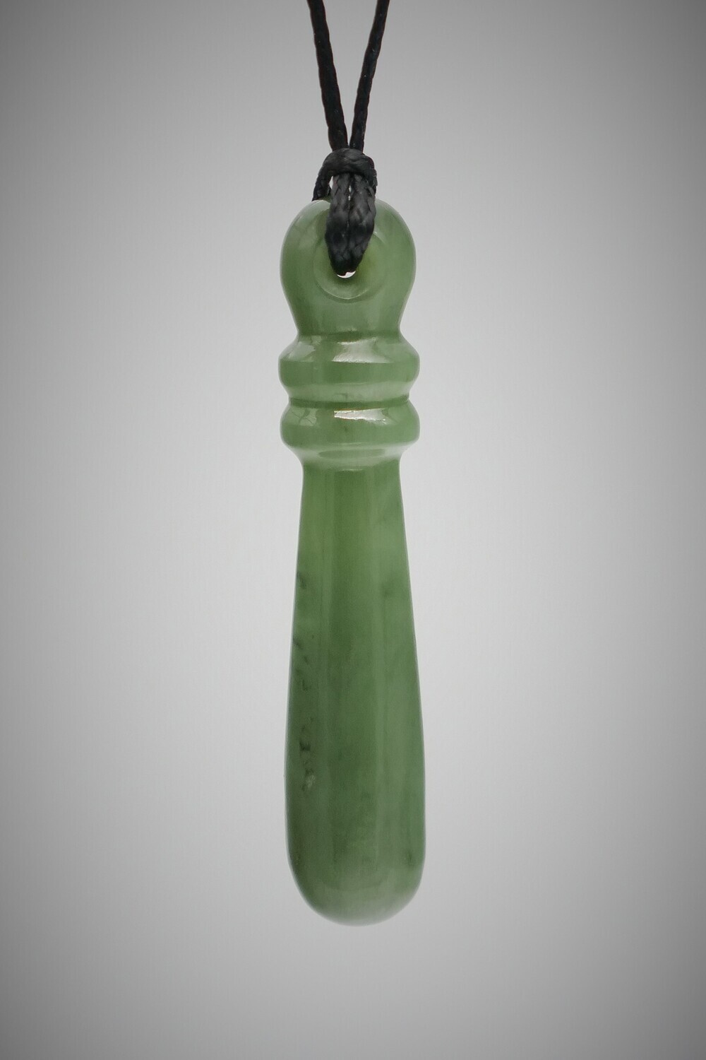 Moko Pounamu Contemporary Mere NZ Genuine Inanga Greenstone - Poroti