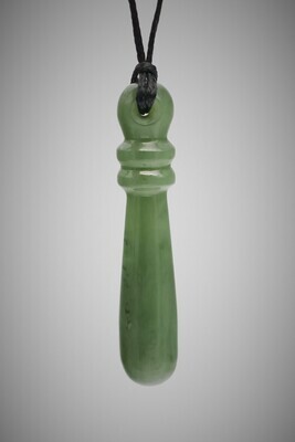 Moko Pounamu Contemporary Mere NZ Genuine Inanga Greenstone - Poroti
