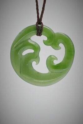 Moko Pounamu Koru NZ Genuine Kahurangi Greenstone - Waihaorunga