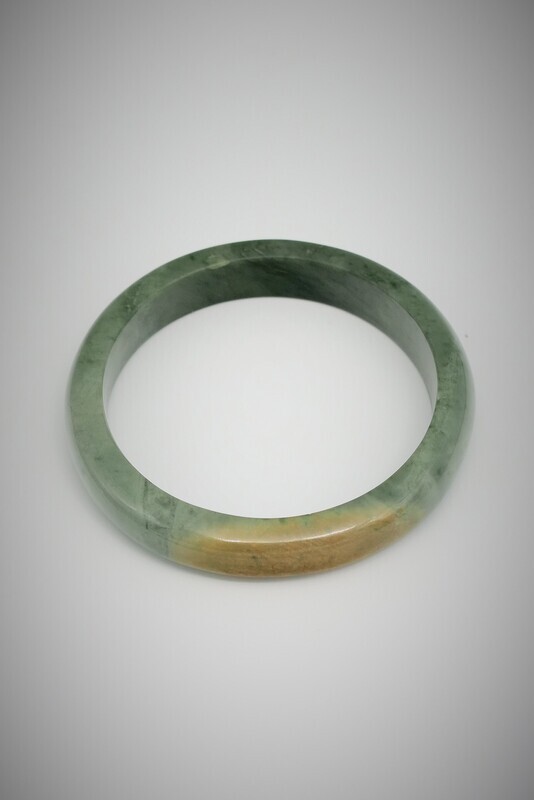 Moko Pounamu NZ Genuine  Marsden Flower Greenstone Solid Bangle - Rawene