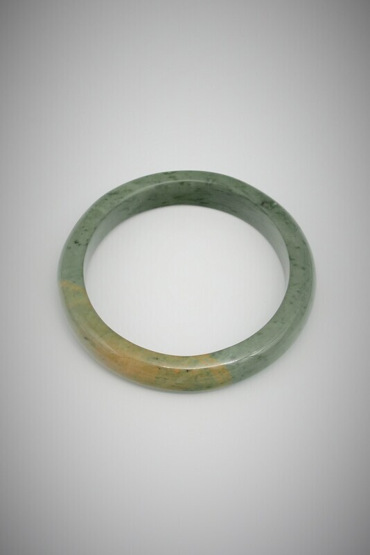Moko Pounamu NZ Genuine  Marsden Flower Greenstone Solid Bangle - Tutekehua