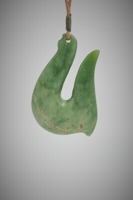 Moko Pounamu Hei Matau Hook NZ Genuine Marsden Flower Greenstone - Kaitaia