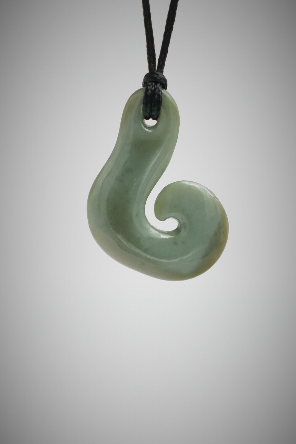 Moko Pounamu Hook (Hei Matau) NZ Genuine Inanga  Greenstone - Tapuaetahi