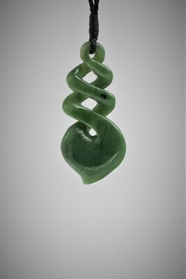 Moko Pounamu Triple Pikorua (Twist) NZ Genuine Kawakawa Greenstone - Rangitihi