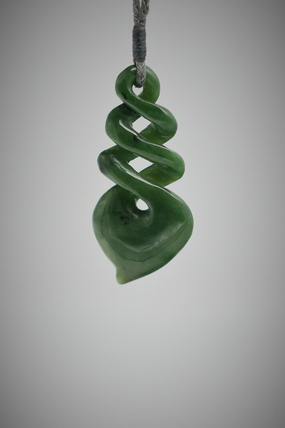 Moko Pounamu Triple Pikorua (Twist) NZ Genuine Kawakawa Greenstone - Parapara