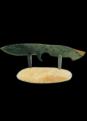 Moko Pounamu Knife Genuine NZ Marsden Flower Pounamu Greenstone - Maripi