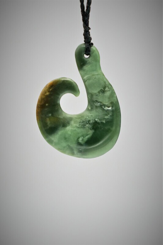 Moko Pounamu Hei Matau (Hook) NZ Genuine Raukaraka Greenstone - Takanini