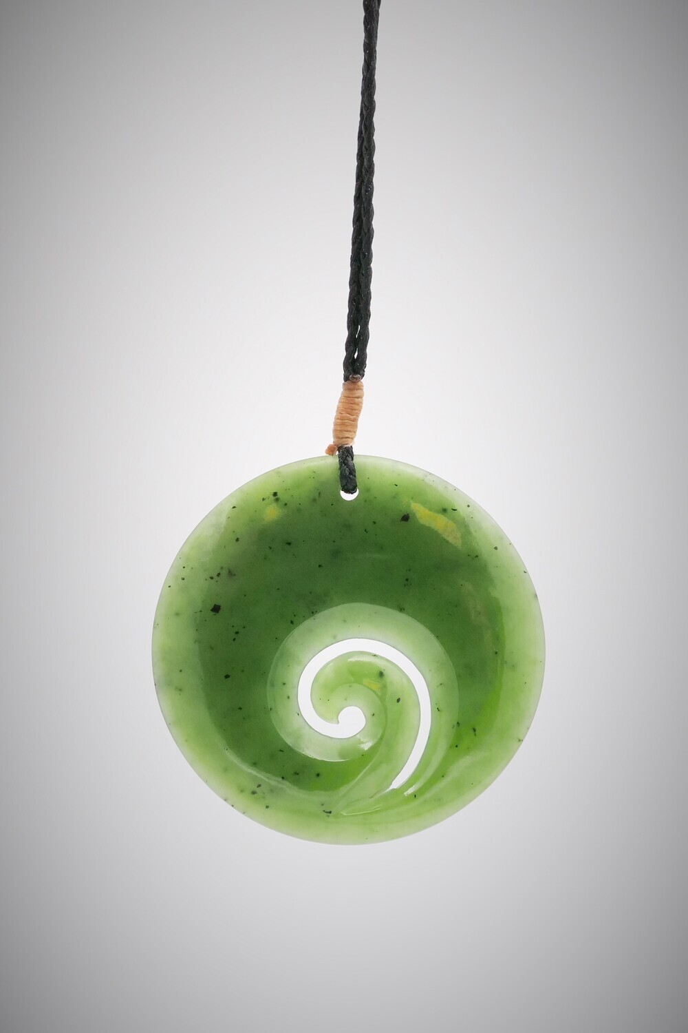 Moko Pounamu Koru NZ Genuine Kawakawa Greenstone - Ngatimoti