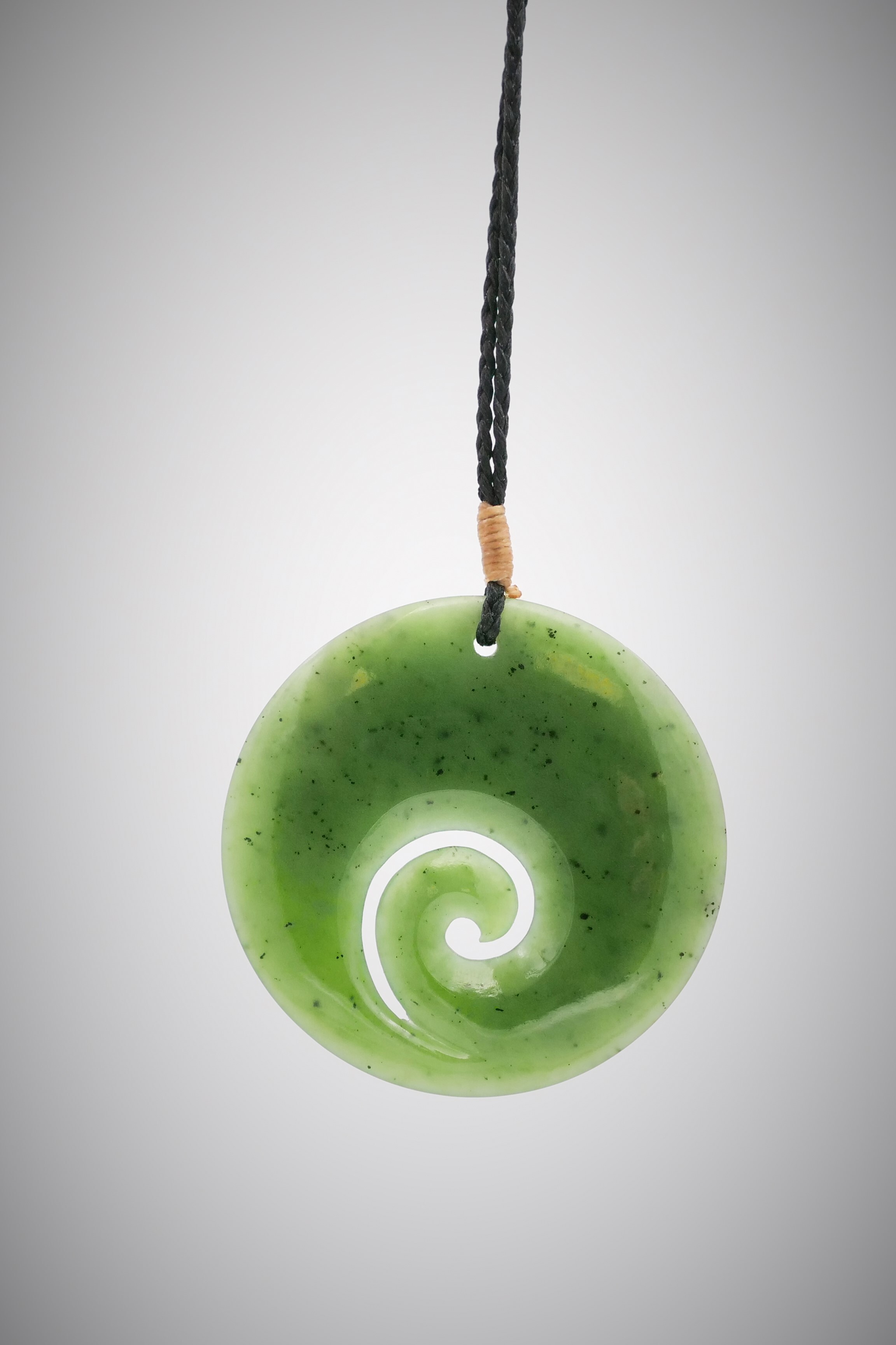 Moko Pounamu Koru NZ Genuine Kawakawa Greenstone - Ngatimoti