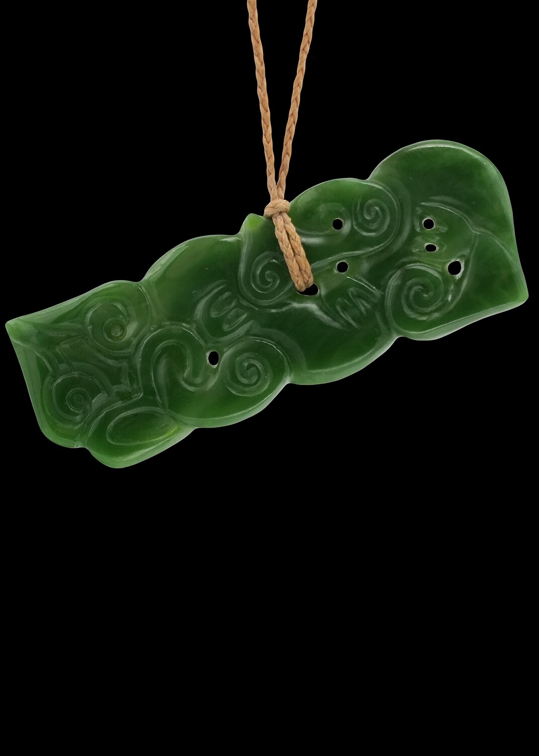 Moko Pounamu Hei Tiki Genuine NZ Kahurangi Greenstone  - Tahunanui