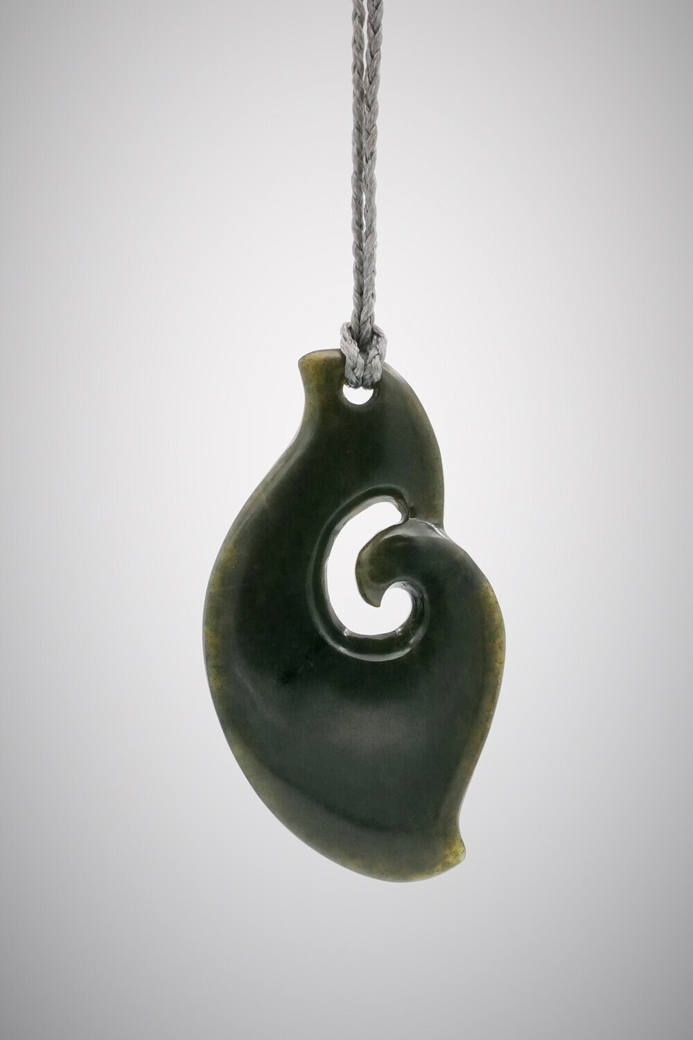 Moko Pounamu Greenstone Koru NZ Genuine Kawakawa Pounamu - Wharekopae