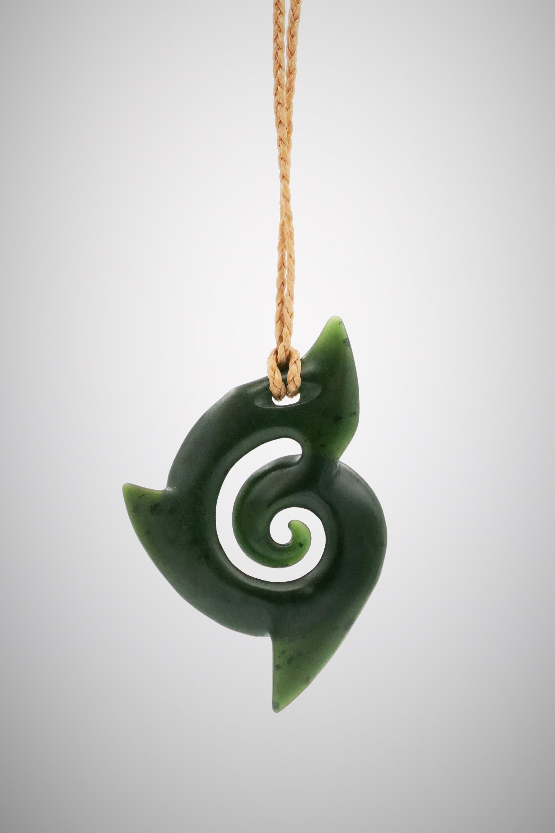 Moko Pounamu Koru NZ Genuine Kawakawa Greenstone - Oparara
