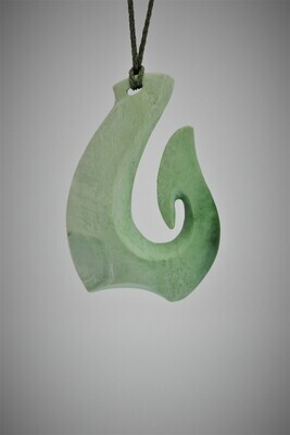 Moko Pounamu Hei Matau (Hook ) NZ Genuine Auhunga Greenstone - Waiongana