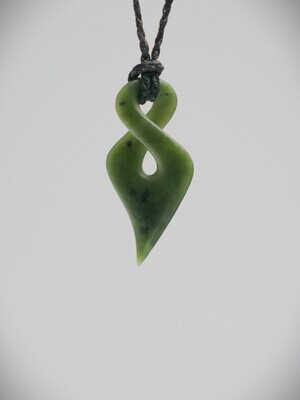 Moko Pounamu Single Pikorua NZ Genuine Kawakawa Greenstone - Waitata
